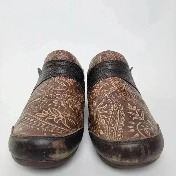 Mozo Zoe Brown Paisley Nursing Clogs Mules Slip Ons - 9 - Picture 7 of 10